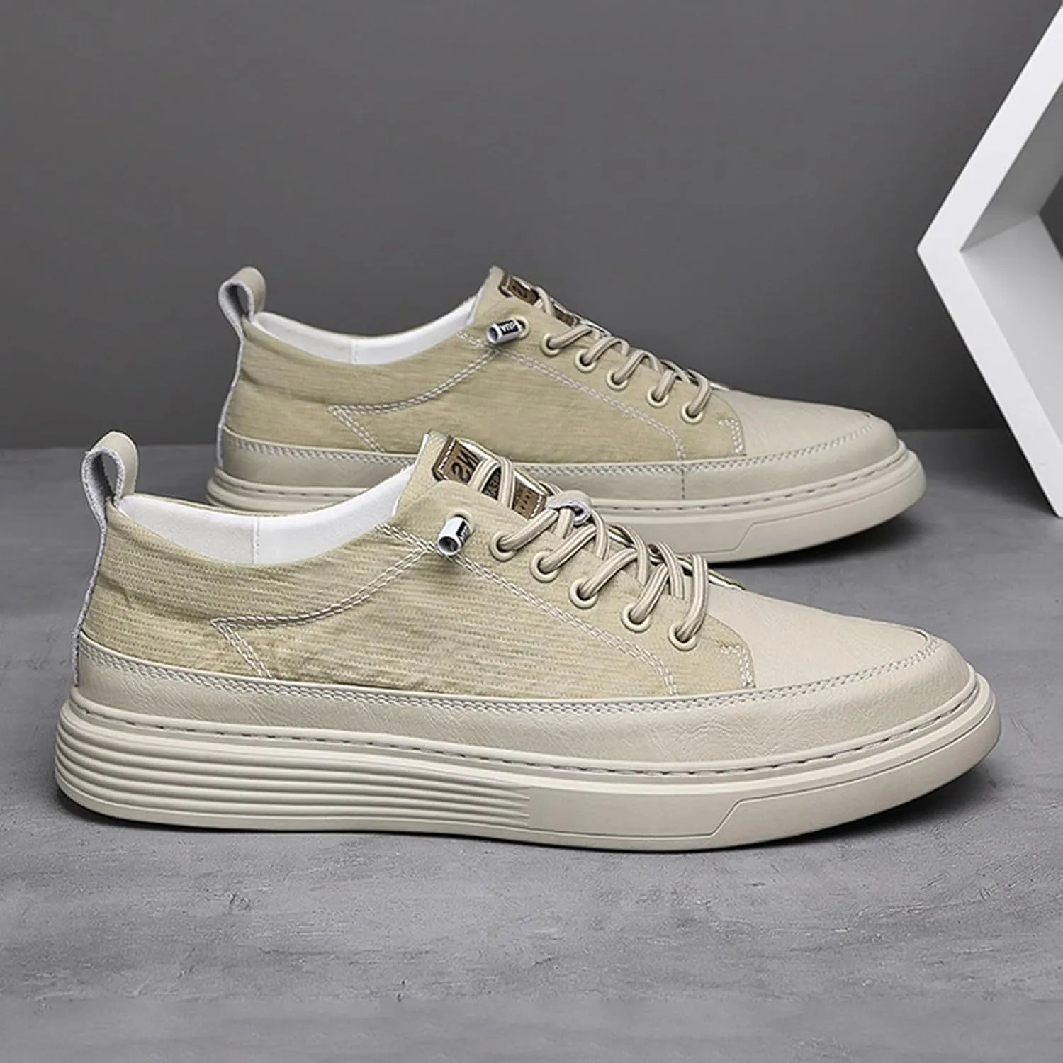Aceptolcom Men's Invisible Height Increasing Elevator Shoes Height Sneakers Leather Casual Shoes with Height Increase Insoles
