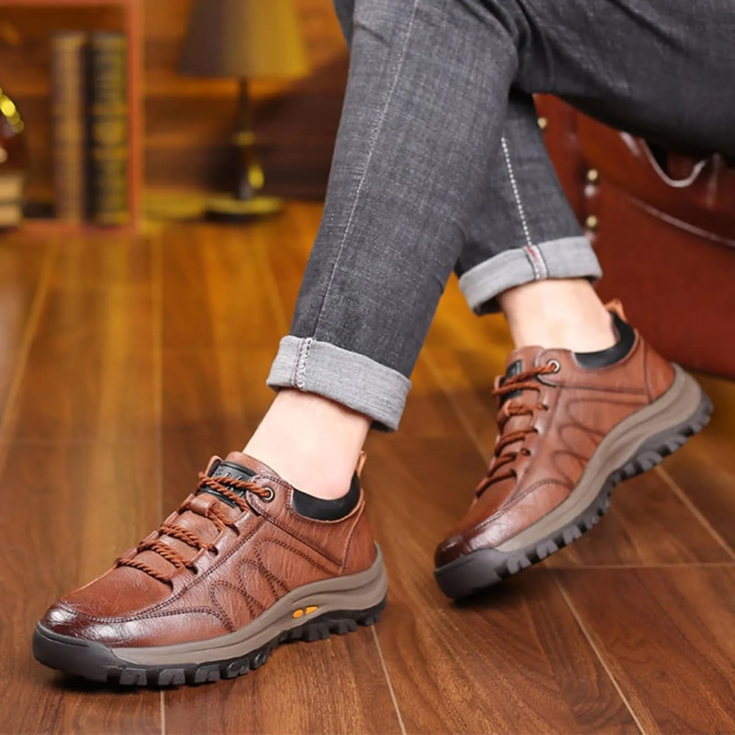 Autumn and Winter Single Cotton Casual Shoes Men's Hiking Sneakers Cotton Shoes Thickened Mens Shoes Boots Casual Size