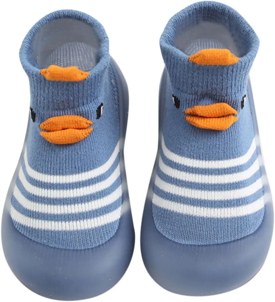Baby Shoes Toddler Cartoon Duck Bear Non-Slip Walking Shoes Newborn Soft Rubber Sole Slippers for Boys Girls