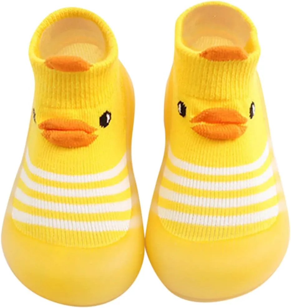 Baby Shoes Toddler Cartoon Duck Bear Non-Slip Walking Shoes Newborn Soft Rubber Sole Slippers for Boys Girls