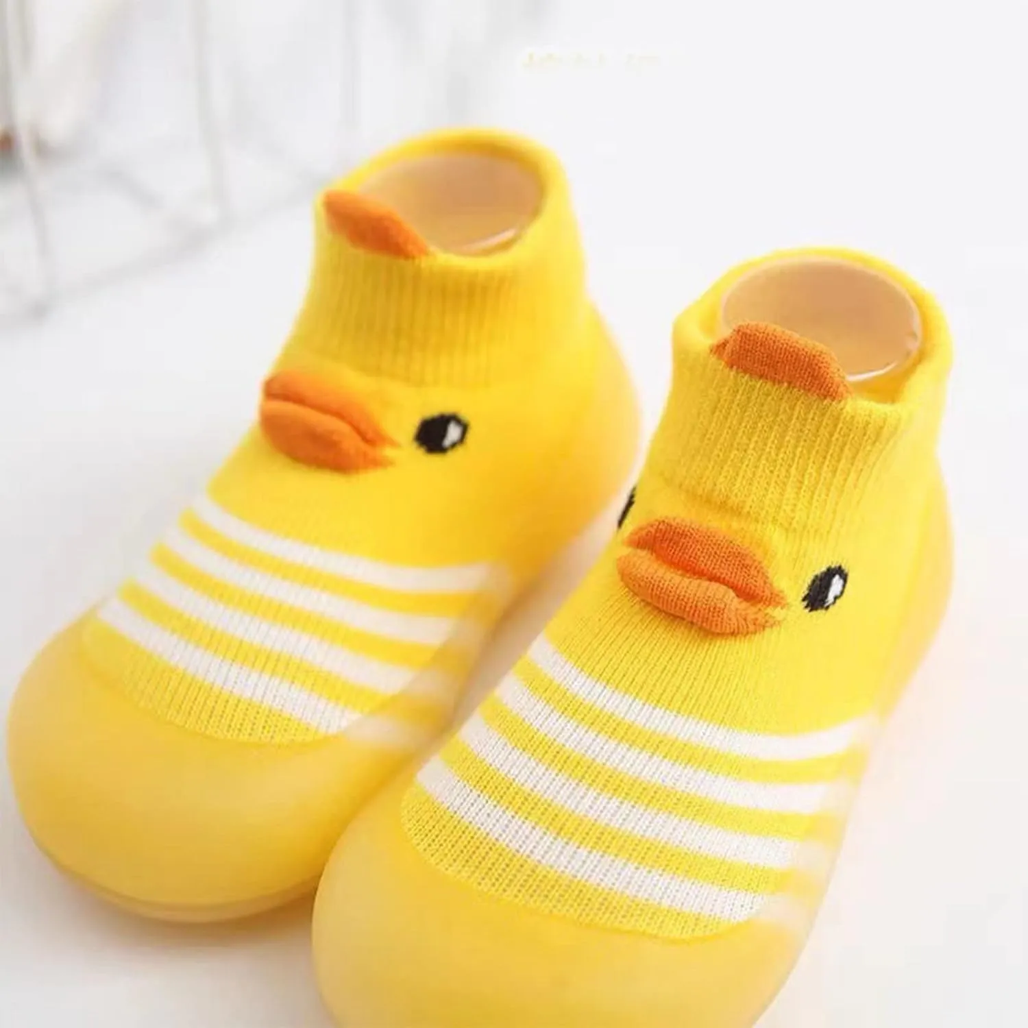 Baby Shoes Toddler Cartoon Duck Bear Non-Slip Walking Shoes Newborn Soft Rubber Sole Slippers for Boys Girls