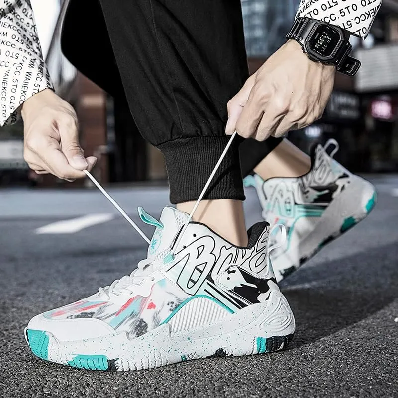 Basketball Shoes for Boys and Girls, Walking Running Shoes Breathable Comfortable Boys Sneakers for Little and Big Kids