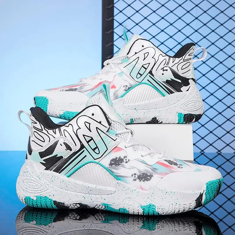 Basketball Shoes for Boys and Girls, Walking Running Shoes Breathable Comfortable Boys Sneakers for Little and Big Kids