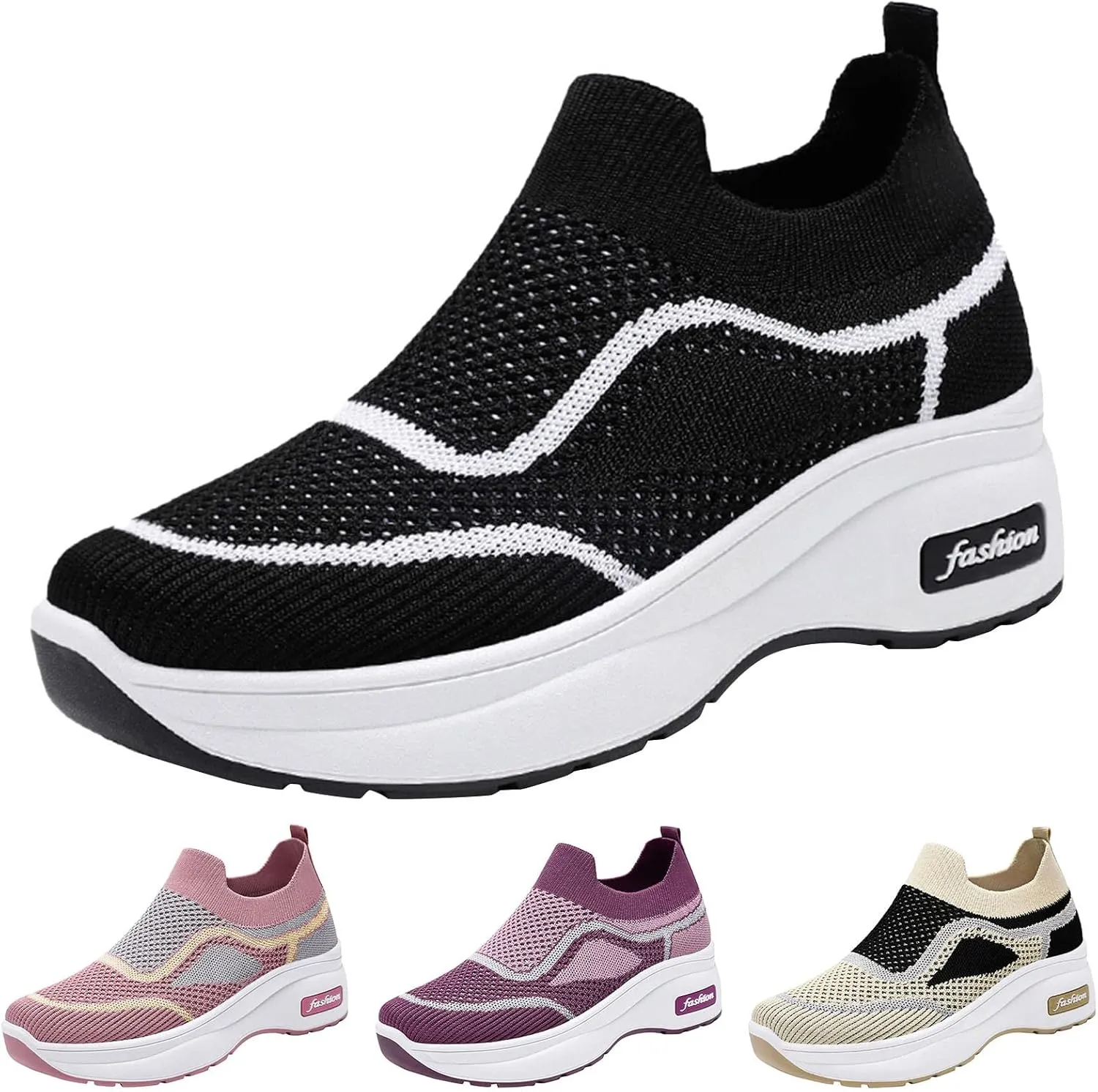 Black Slip Ons Women Sneakers Zapatos para Trabajo De Mujer Black Shoes Women Dressy Flats Womens Sneakers Size 6.5 Wide Women Work Shoes Slip On Non Slip Black Size 10 Wide Width