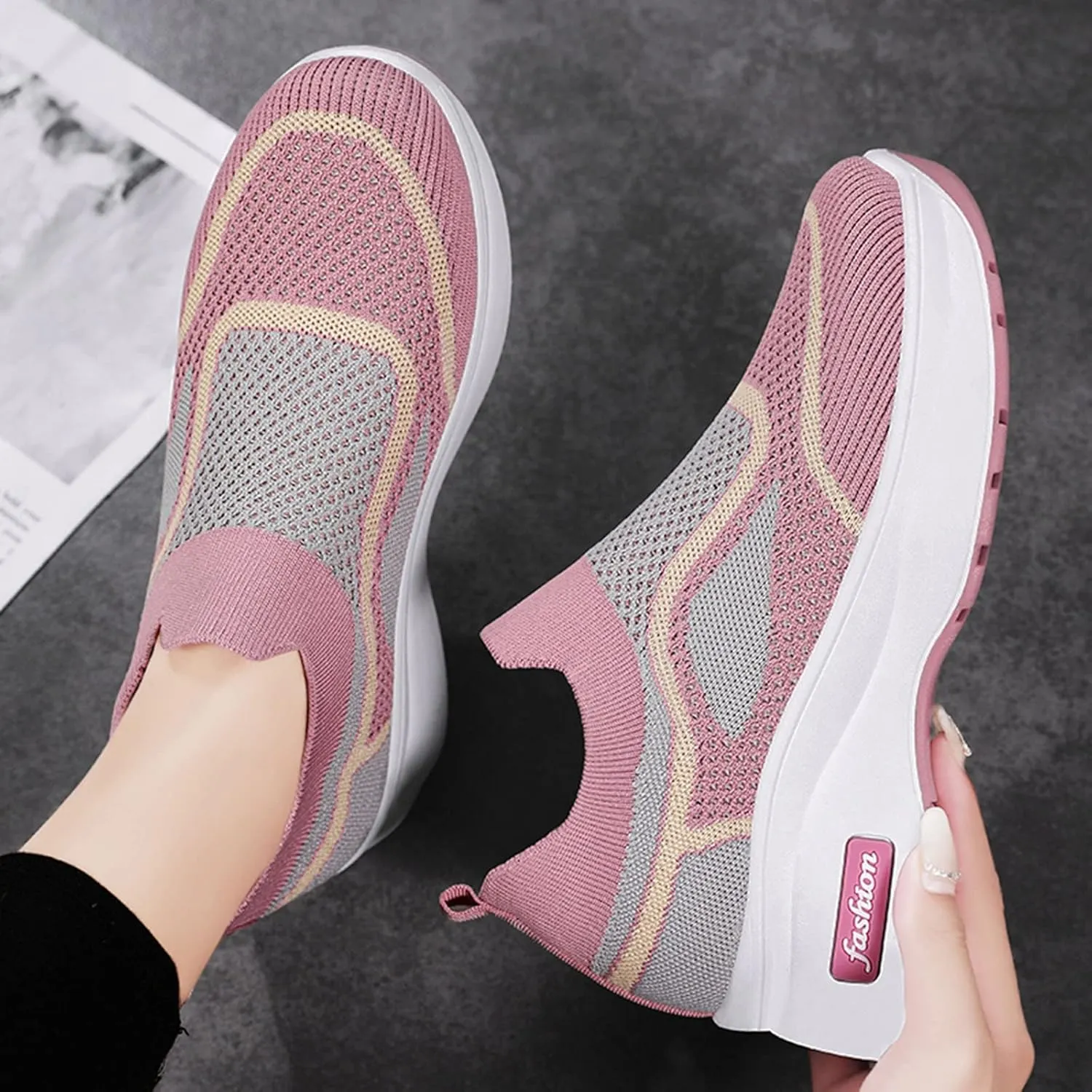 Black Slip Ons Women Sneakers Zapatos para Trabajo De Mujer Black Shoes Women Dressy Flats Womens Sneakers Size 6.5 Wide Women Work Shoes Slip On Non Slip Black Size 10 Wide Width