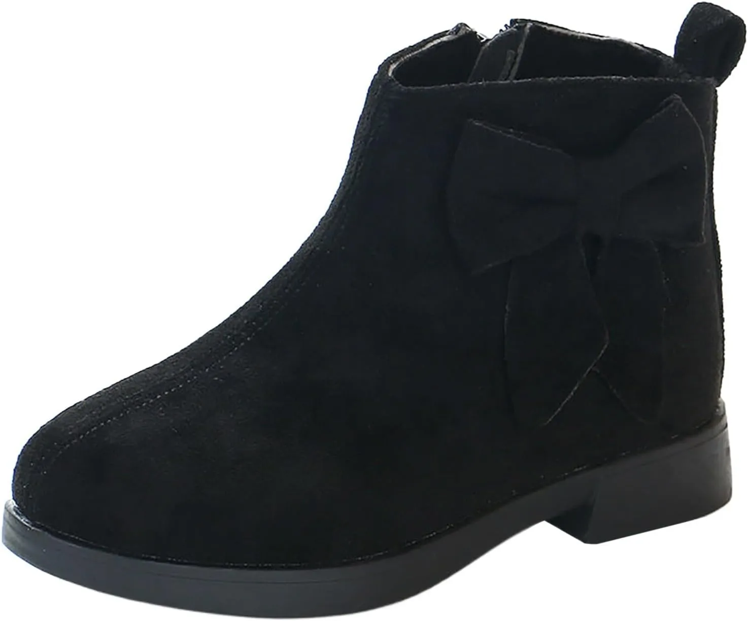 Boots for Girls Girl Non Slip Boots Kids Ankle Boots Warm Side Zipper Low Heel Short Booties Snow Outdoor Shoes