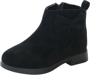 Boots for Girls Girl Non Slip Boots Kids Ankle Boots Warm Side Zipper Low Heel Short Booties Snow Outdoor Shoes