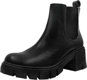 Boots for Girls Girls Ankle Boots Kids Comfortable Slip On Chelsea Booties Small Booties with Round Toes and Thick Heels