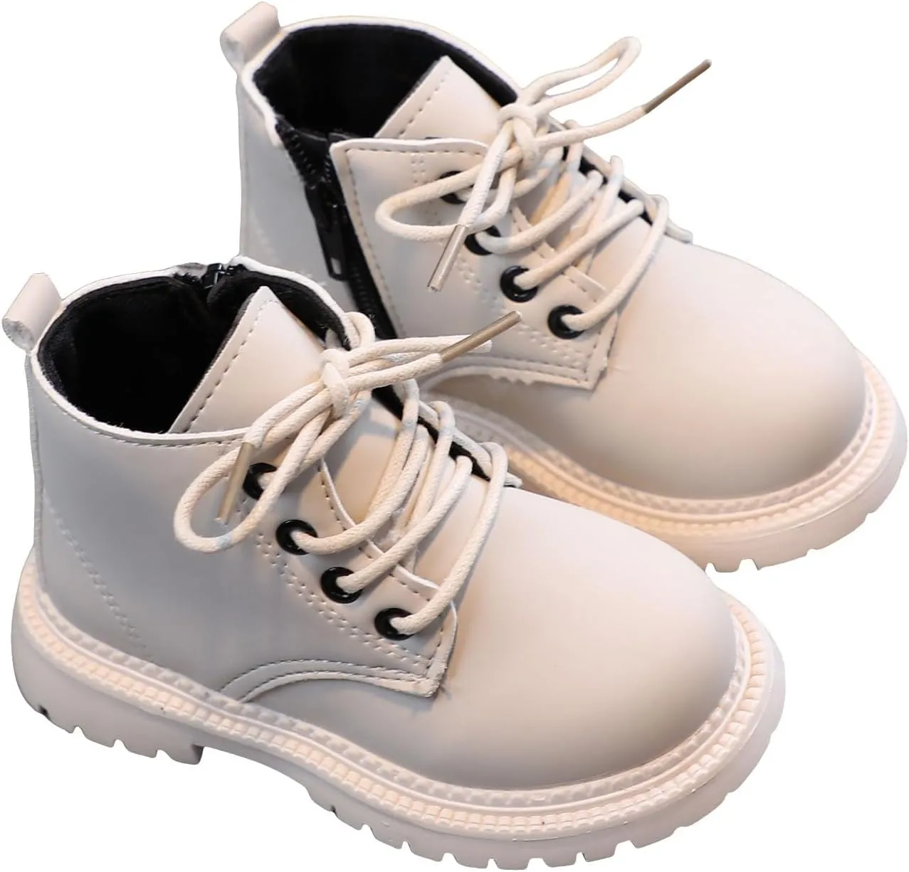 Boots for Girls Girls Solid Color Simple Ankle Boots Work Boots Winter Snow Boots Side Zipper Lace Up Hiking Outdoor Boots