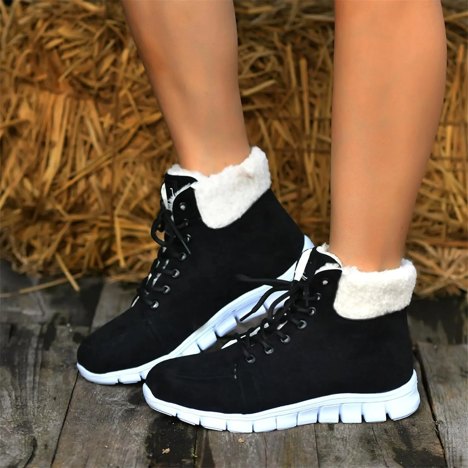 Boots For Women 2024 Ankle Booties Winter Snow Boots Classic Faux Fur Lined Slip On Fashion Casual Warm Loafers Shoes