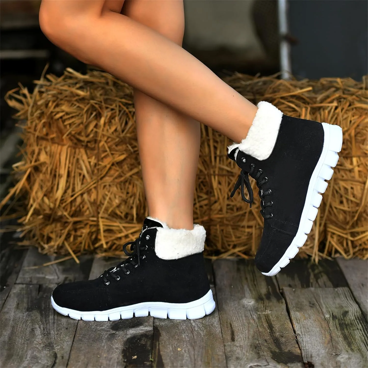 Boots For Women 2024 Ankle Booties Winter Snow Boots Classic Faux Fur Lined Slip On Fashion Casual Warm Loafers Shoes