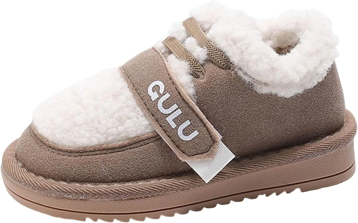 Boys Girls Winter Boots Toddler Snow Boots Kids Warm Fur Lined Boot Kids Ankle Boots Non-Slip Plush Thermal Booties