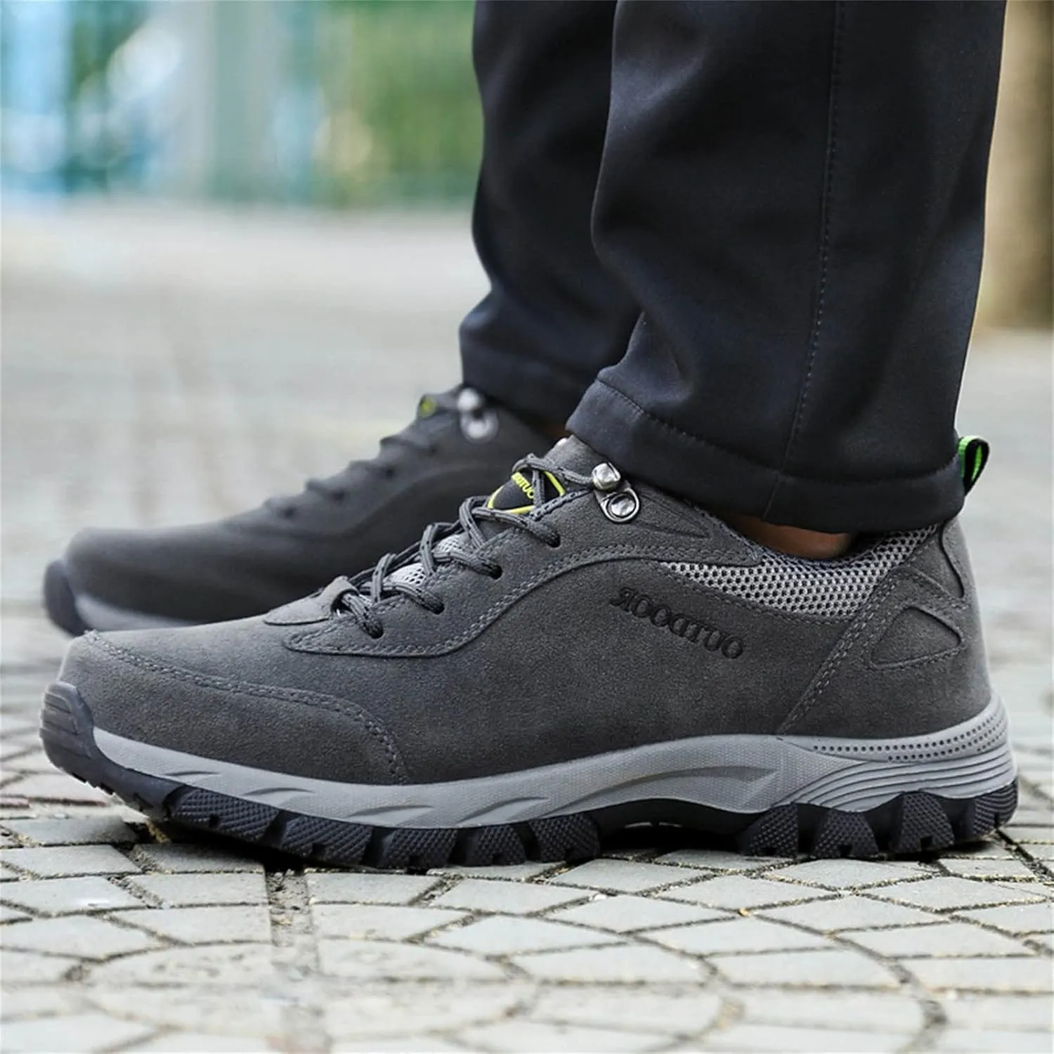 Breathable & Comfortable Sneaker Fashion Summer and Men Hiking Shoes Solid Color Lace Up Flat Bottom Comfortable Non
