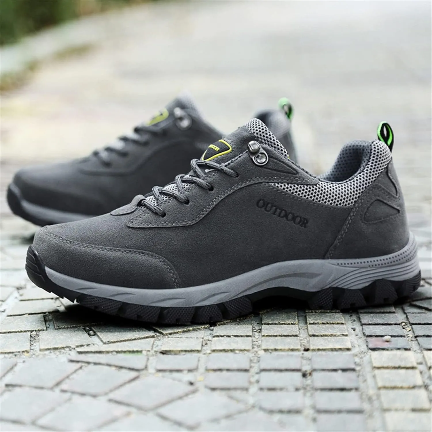 Breathable & Comfortable Sneaker Fashion Summer and Men Hiking Shoes Solid Color Lace Up Flat Bottom Comfortable Non