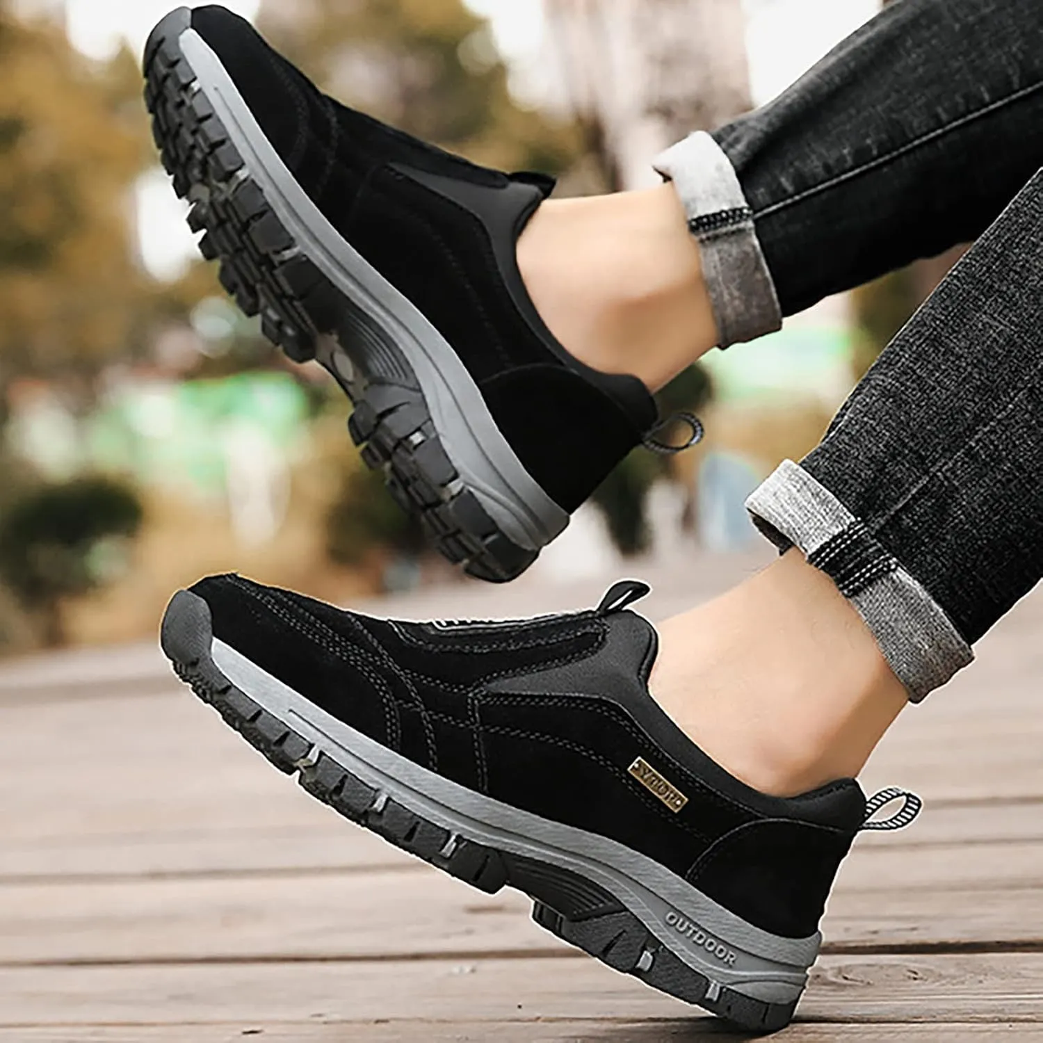 Cathalem Hiking Shoes for Men Comfortable Waterproof Breathable Orthopedic Walking Hiking Shoes Walking Orthopedic Shoes