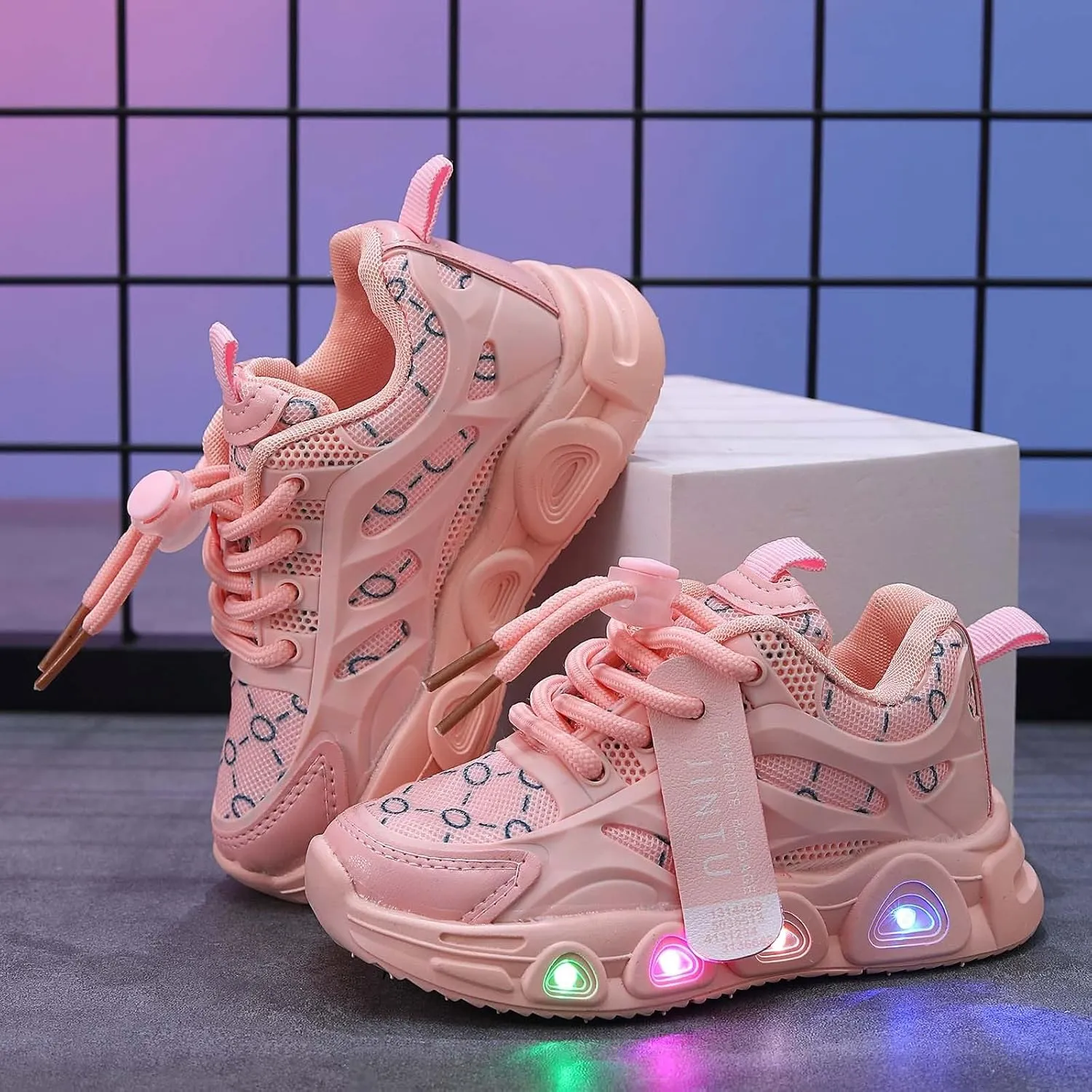 Cathalem Sneakers for Boys Kids Baby Girls Shoes Sneakers LED Light Up Luminous Sneakers Winter Warm Sneakers for Girls