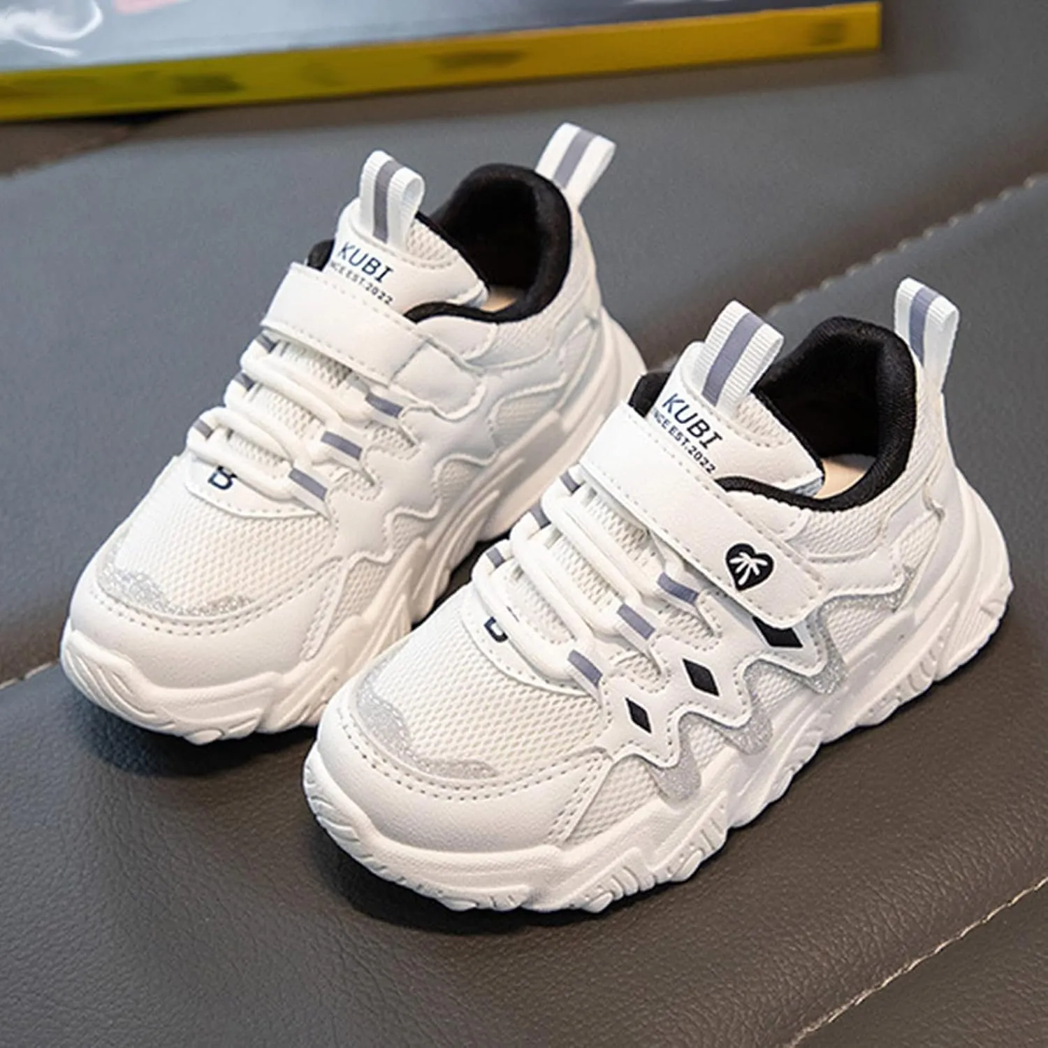 Cathalem Sneakes for Girls Thick Soles Lace Up Athletic Shoes Kids Non Slip Sneakers Flat Lightweight Mesh Breathable Shoes