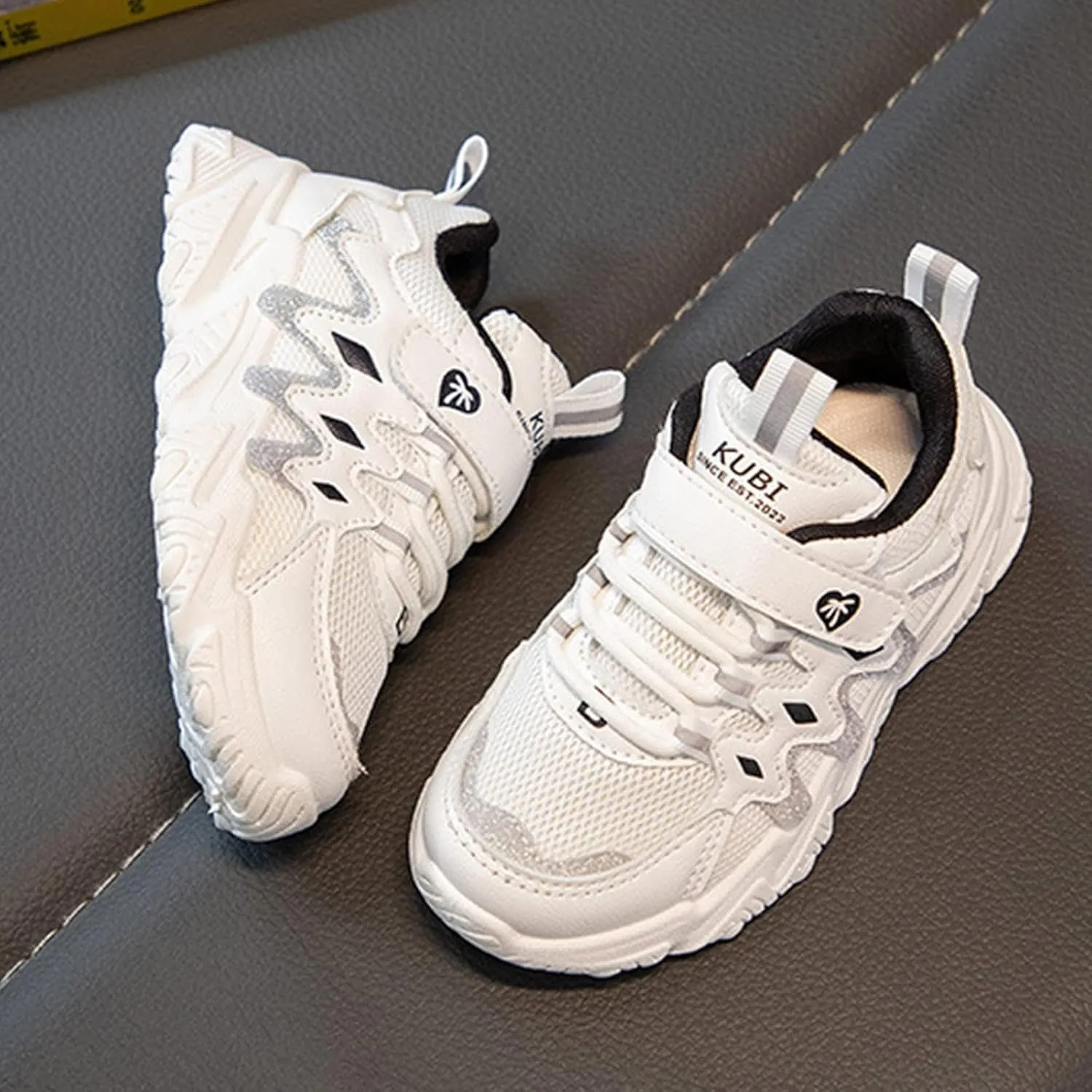 Cathalem Sneakes for Girls Thick Soles Lace Up Athletic Shoes Kids Non Slip Sneakers Flat Lightweight Mesh Breathable Shoes