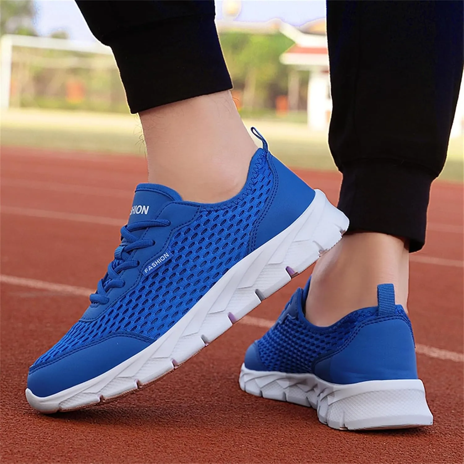 Cathalem Walking Shoes for Men Woven Orthopedic Breathable Sneakers Slip On Arch Support Walking Shoes Casual Running Shoes