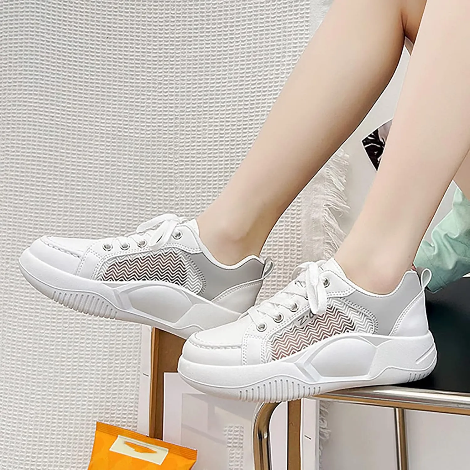Chunky Sneakers for Women Womens Pull On Sneakers Gym Shoes Women Slip On Platform Wedge Sneakers for Women Dressy Zapatos OrtopéDicos para Mujer Pie Plano