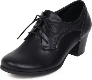 CYNLLIO Women's Block Chunky Heel Oxfords Shoes Vintage Lace-up Brogues Shoes Office Shoes Party Dress Shoes