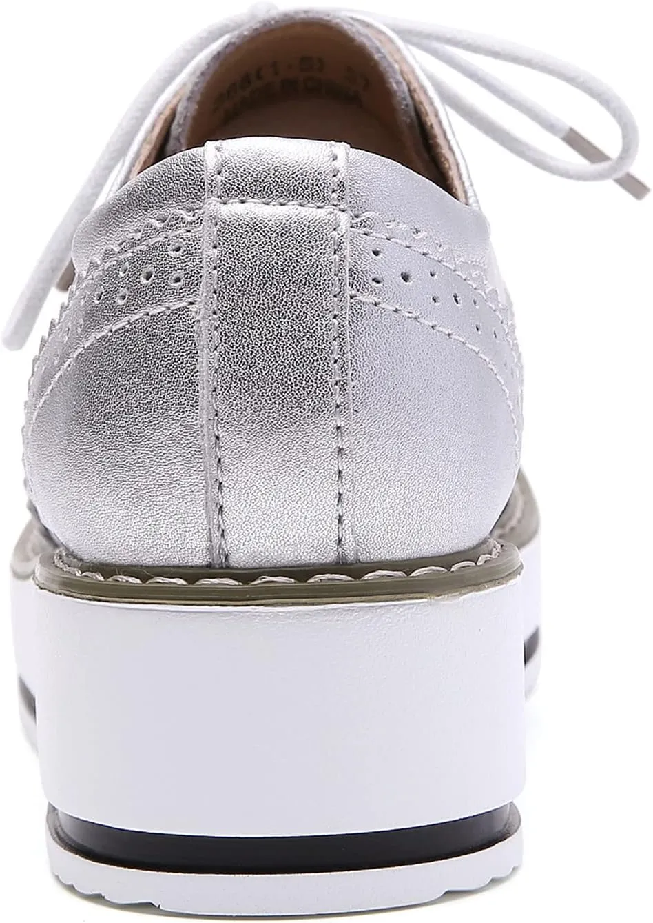 DADAWEN Women's Platform Lace-Up Wingtips Square Toe Oxfords Shoe