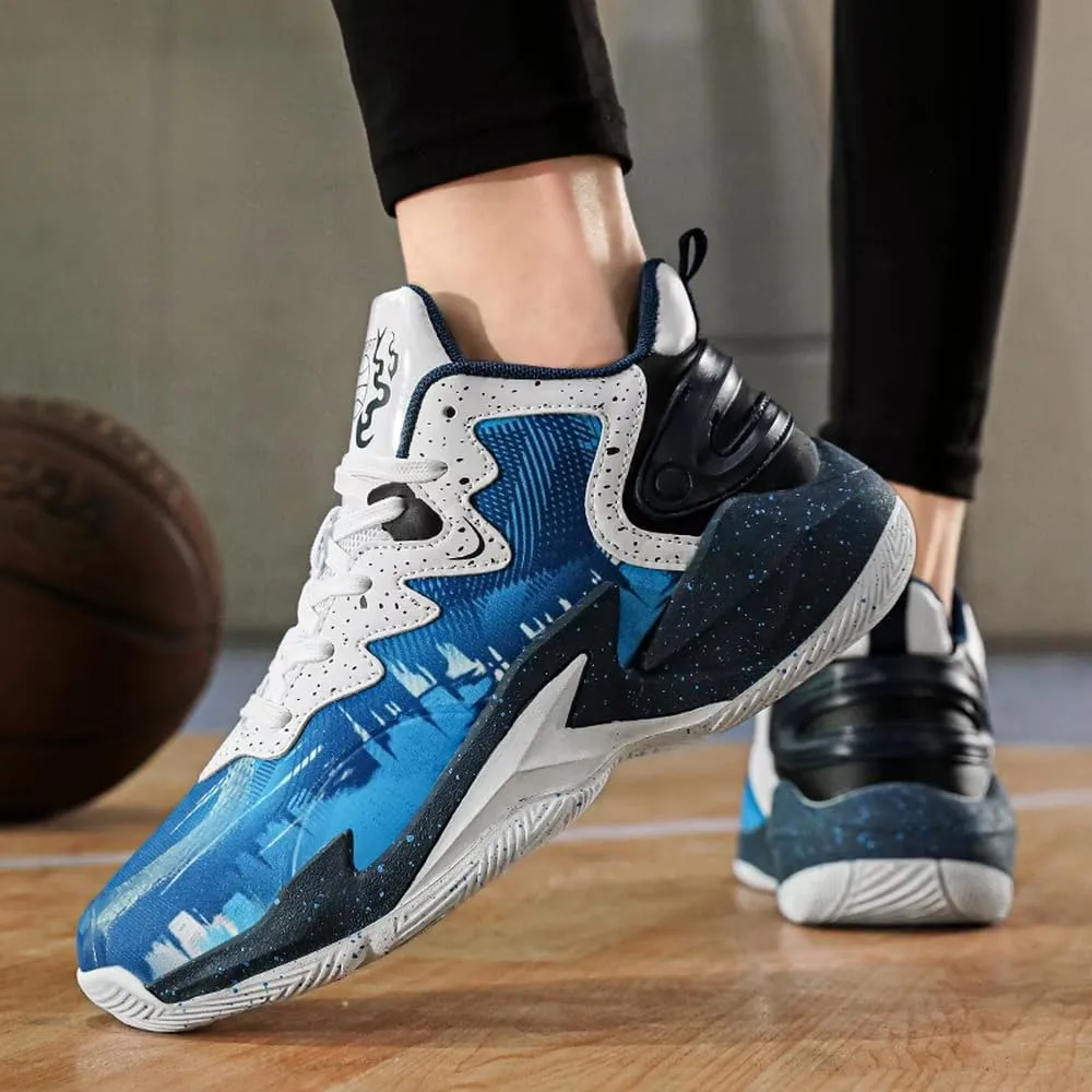 DHOVOR Boys Basketball Shoes Youth Fashion Basketball Sneakers Kids Running Shoes Indoor and Outdoor (Little Kid/Big Kid)