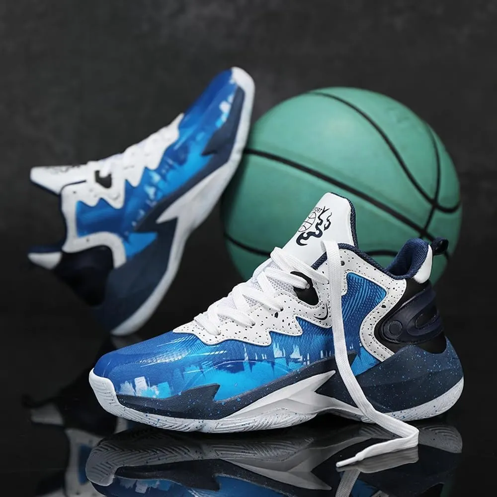 DHOVOR Boys Basketball Shoes Youth Fashion Basketball Sneakers Kids Running Shoes Indoor and Outdoor (Little Kid/Big Kid)