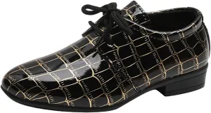 Fashion All Seasons Boys Leather Shoes Pointed Toe Low Heel Lace Up Leather Grain Comfortable Dress Toddler Size 5 Shoes