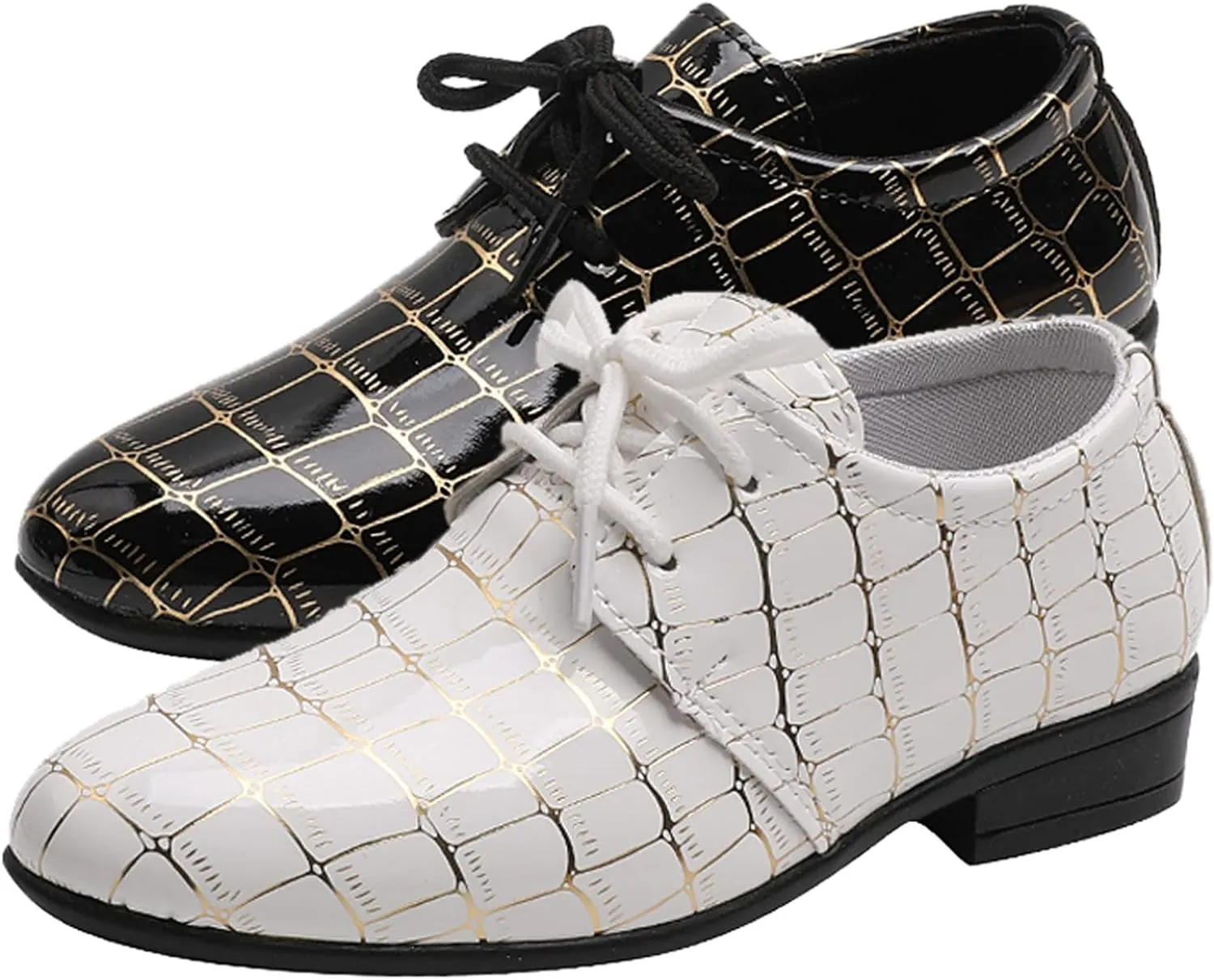 Fashion All Seasons Boys Leather Shoes Pointed Toe Low Heel Lace Up Leather Grain Comfortable Dress Toddler Size 5 Shoes