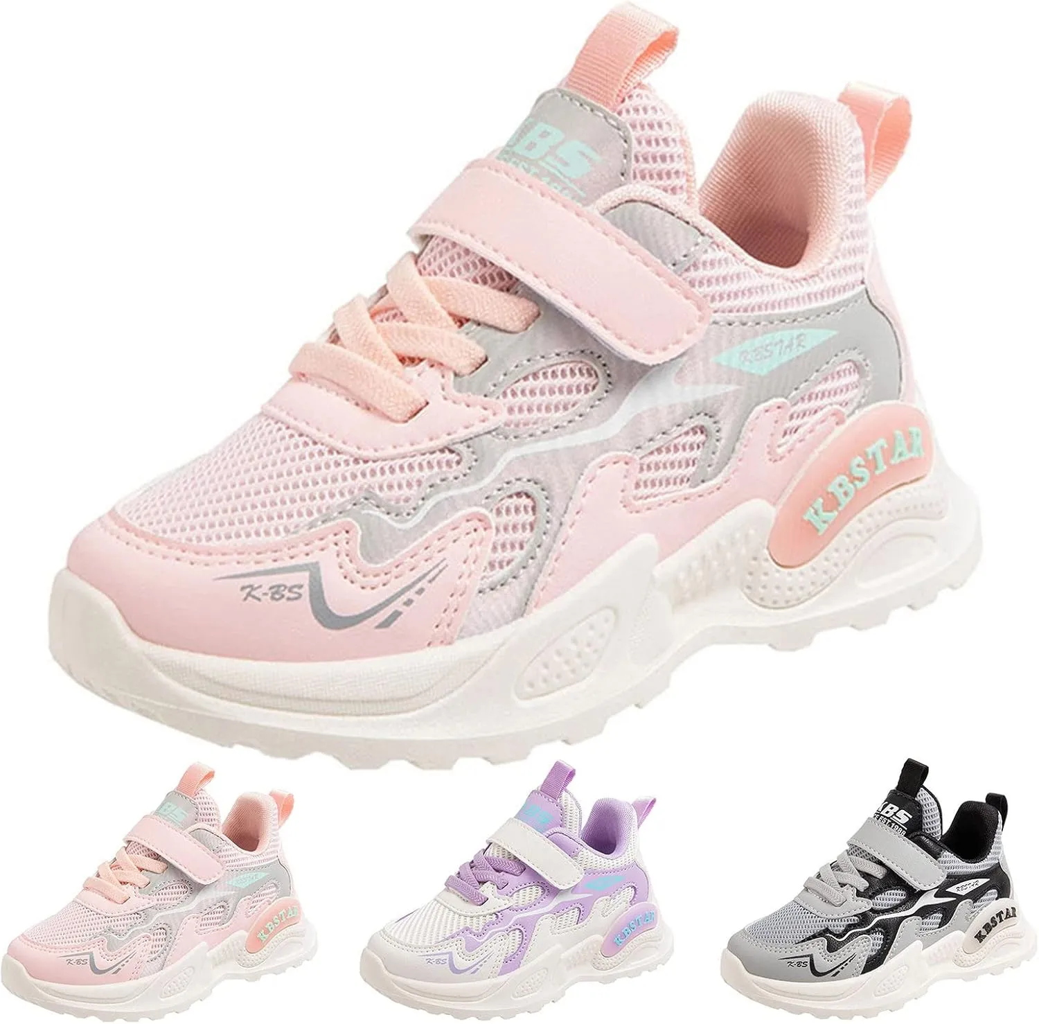 Fashion All Seasons Children Sports Girls Flat Lightweight Mesh Breathable Shoes Comfortable Slip on Shoes for