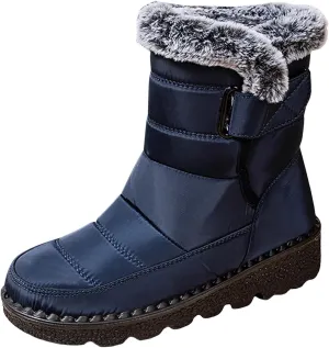 Fashion Winter Boots for Couple Water Proof Flat Non Slip Snow Boots Hook Loop Keep Warm Snow Boots Walking Shoes
