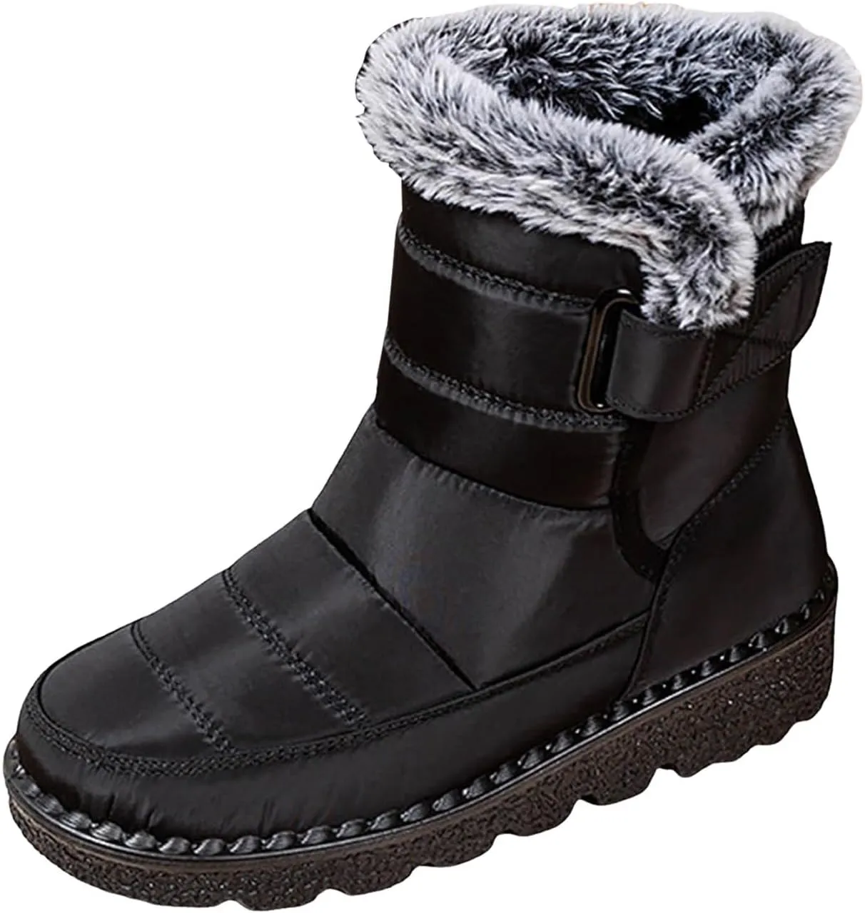 Fashion Winter Boots for Couple Water Proof Flat Non Slip Snow Boots Hook Loop Keep Warm Snow Boots Walking Shoes