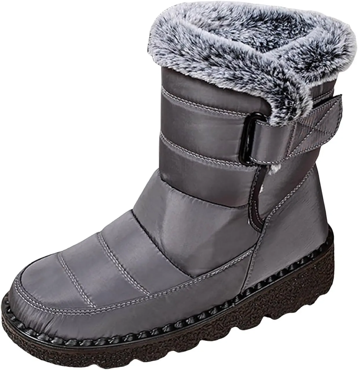Fashion Winter Boots for Couple Water Proof Flat Non Slip Snow Boots Hook Loop Keep Warm Snow Boots Walking Shoes