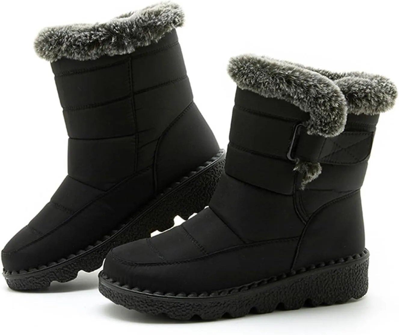 Fashion Winter Boots for Couple Water Proof Flat Non Slip Snow Boots Hook Loop Keep Warm Snow Boots Walking Shoes