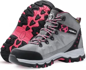 Foxelli Womens Hiking Boots - Waterproof Lightweight & Breathable Suede Leather