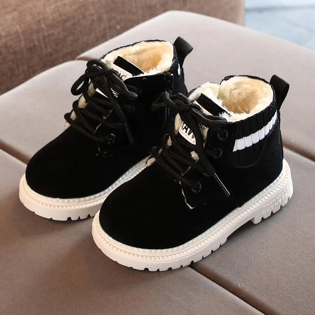 Girls Boots, Girls Flat Heel Outdoor Waterproof Hiking Ankle Booties Girls Short Ankle Boots Non-Slip Snow Booties
