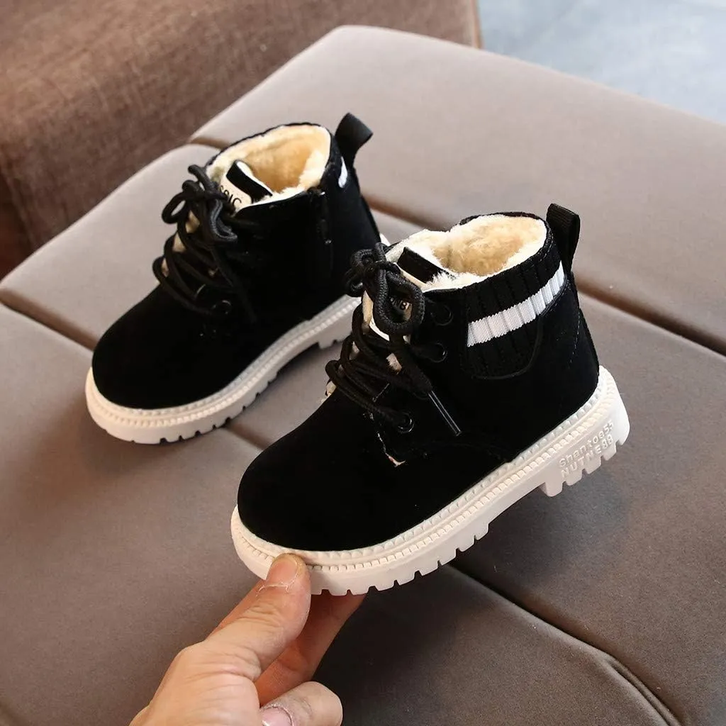 Girls Boots, Girls Flat Heel Outdoor Waterproof Hiking Ankle Booties Girls Short Ankle Boots Non-Slip Snow Booties