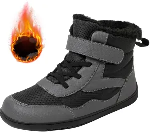 Girls Boys Barefoot Boots Shoes Kids Waterproof Ankle Winter Snow Boot Wide Toe Box Kids Barefoot Winter Boots Non Slip