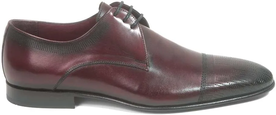 Golden Pass Men's Burgundy Cap Toe Leather Sole Oxfords Dress Shoes