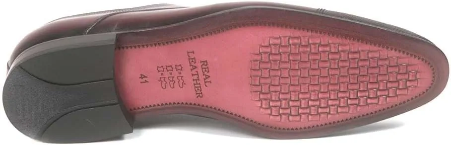 Golden Pass Men's Burgundy Cap Toe Leather Sole Oxfords Dress Shoes