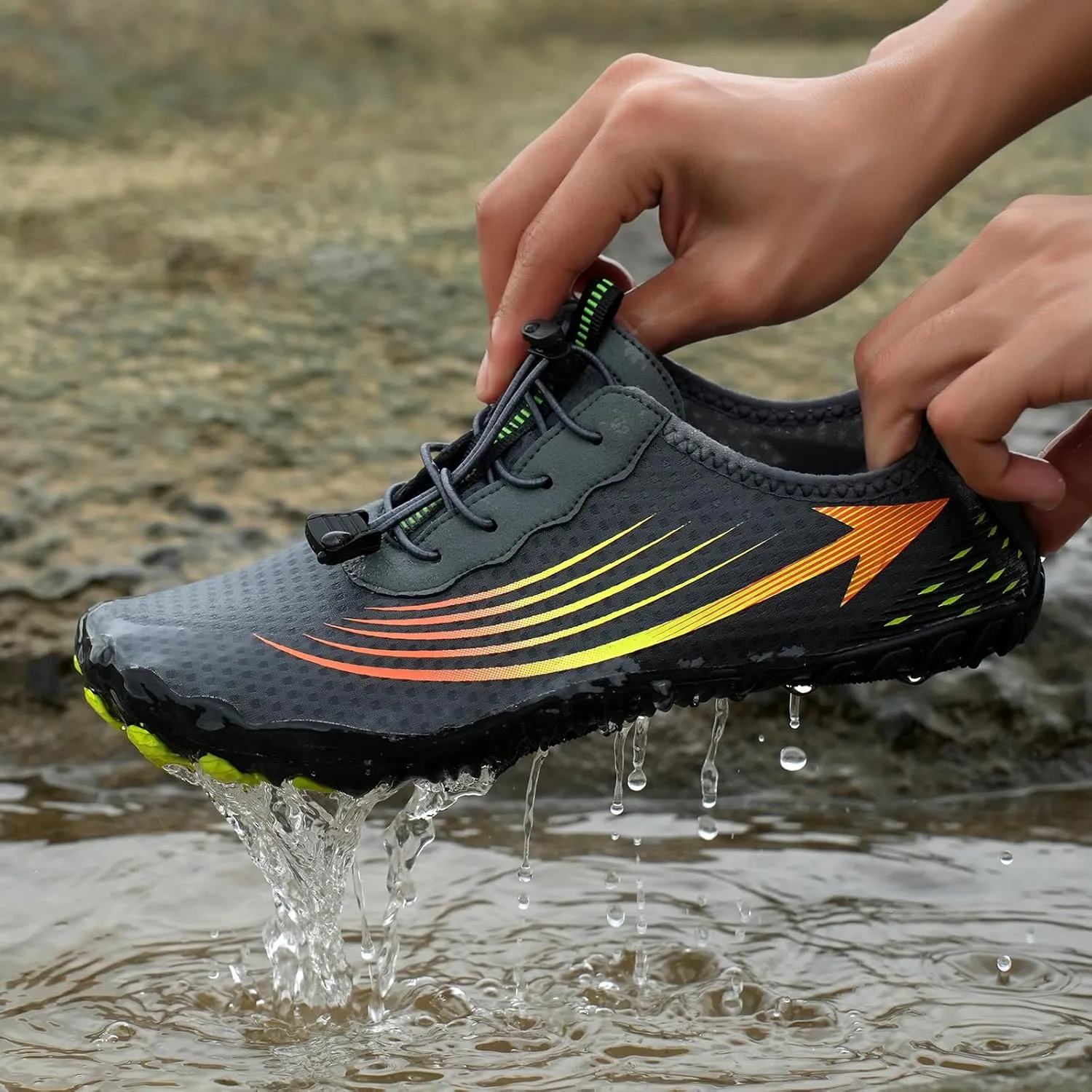 Grounded Barefoot Footwear for Women Men, Hiking Athletic Shoes, Beach Surf Water Shoes with Non Slip Sole, Quick Dry Lightweight Sports Aqua Socks Outdoor, Mens Womens Pool Activities