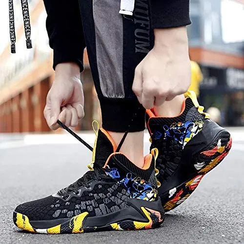 High-Top Basketball Shoes Non Slip Outdoor Cushioning Training Sport Shoes Light and Breathable Boys Basketball Shoes
