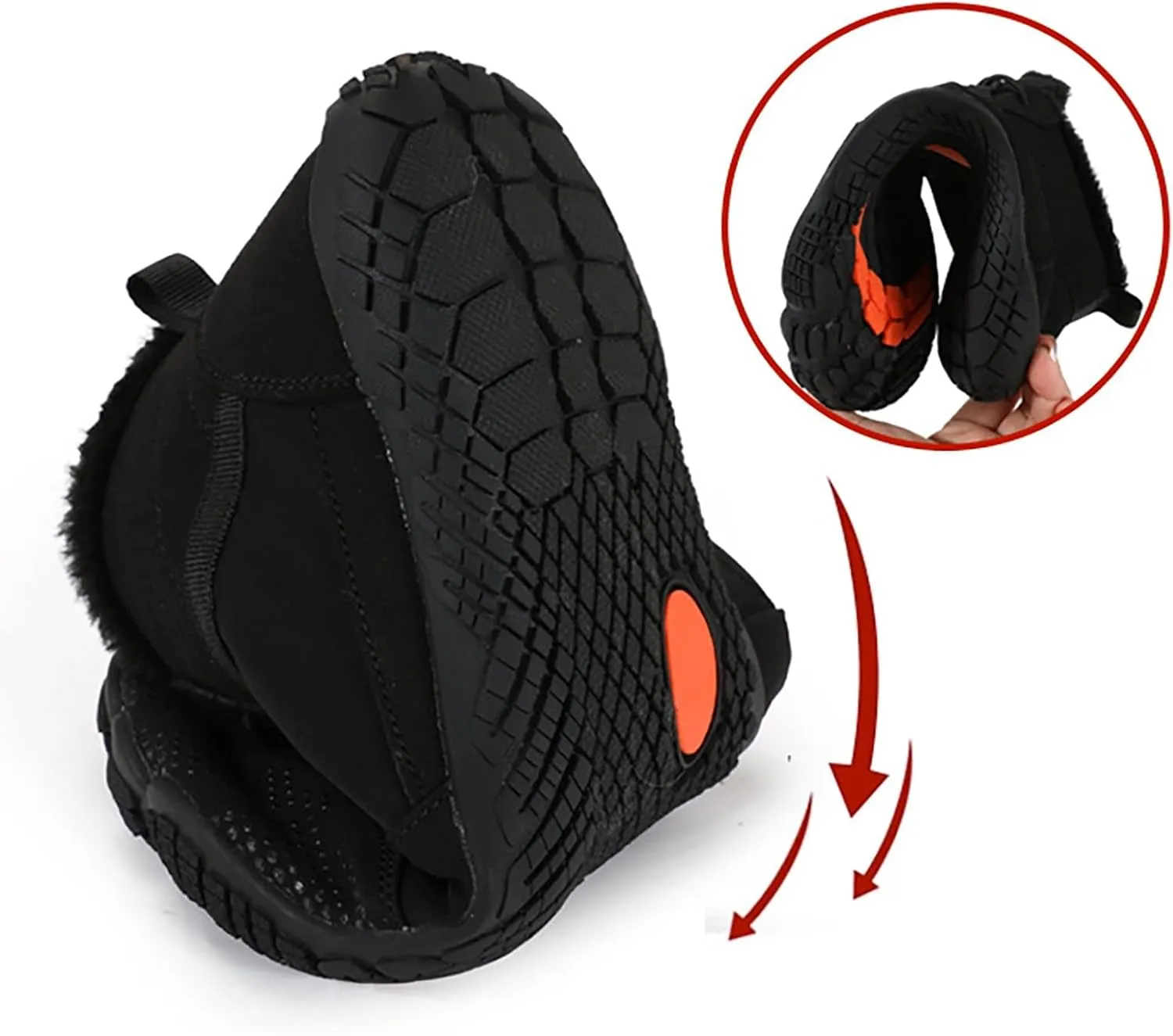 Hiking Boots Women Large Size Hiking Boots Non Slip Thick Sole Snow Boots Five Toe Outdoor Cotton Shoes