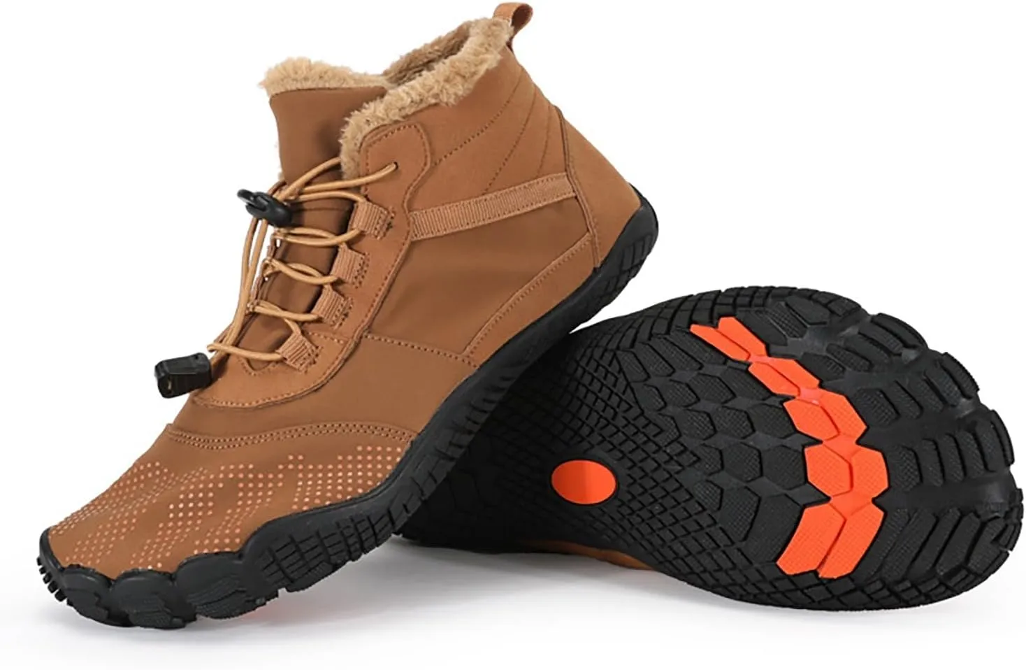 Hiking Boots Women Large Size Hiking Boots Non Slip Thick Sole Snow Boots Five Toe Outdoor Cotton Shoes