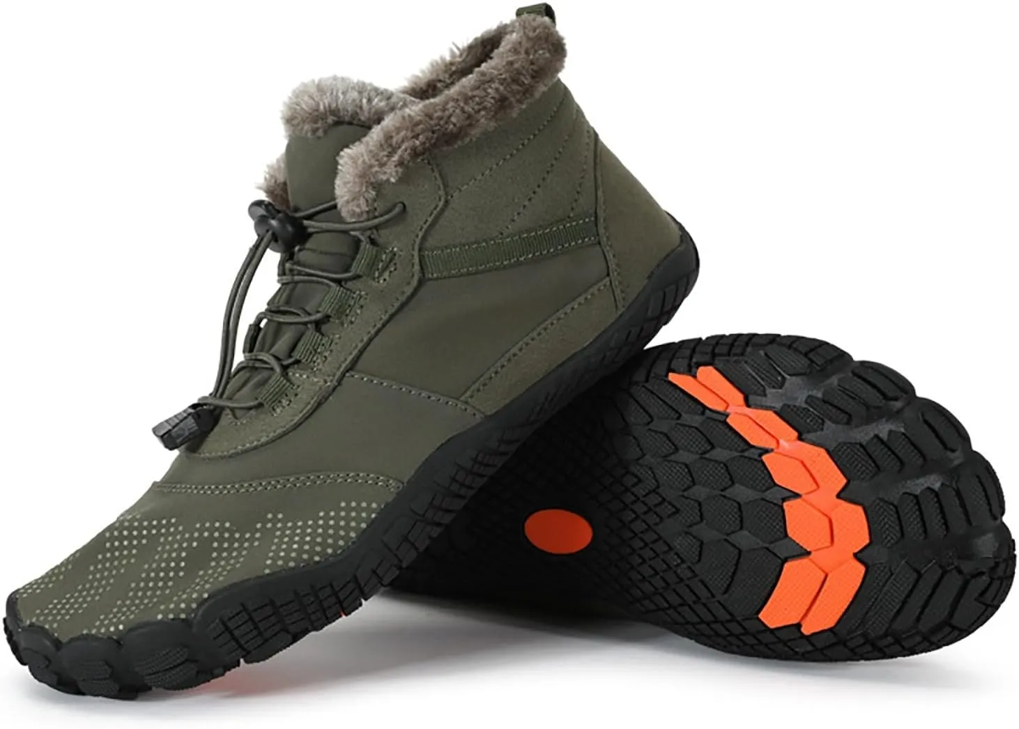 Hiking Boots Women Large Size Hiking Boots Non Slip Thick Sole Snow Boots Five Toe Outdoor Cotton Shoes