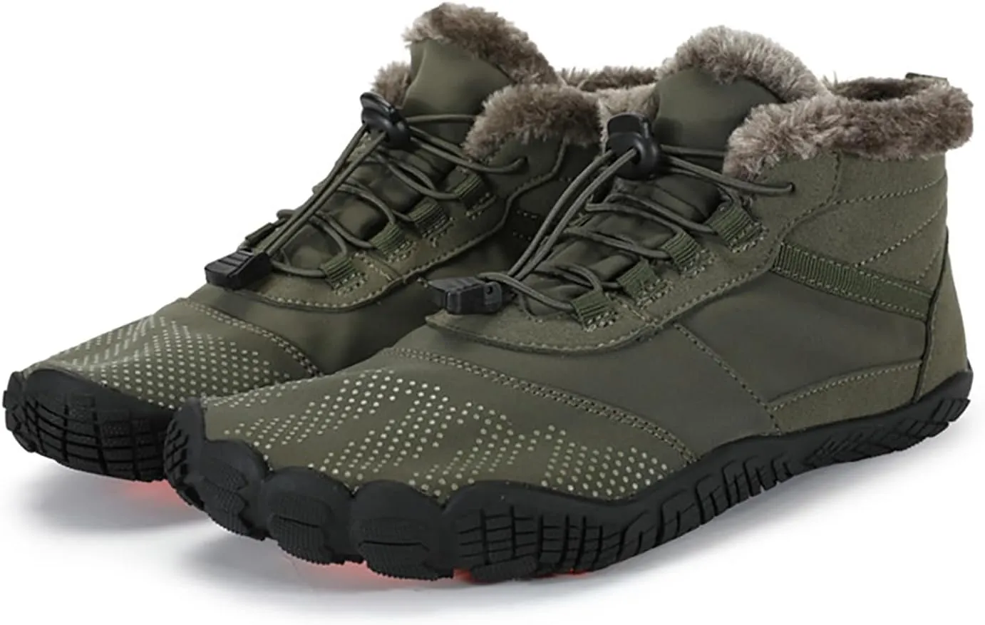 Hiking Boots Women Large Size Hiking Boots Non Slip Thick Sole Snow Boots Five Toe Outdoor Cotton Shoes