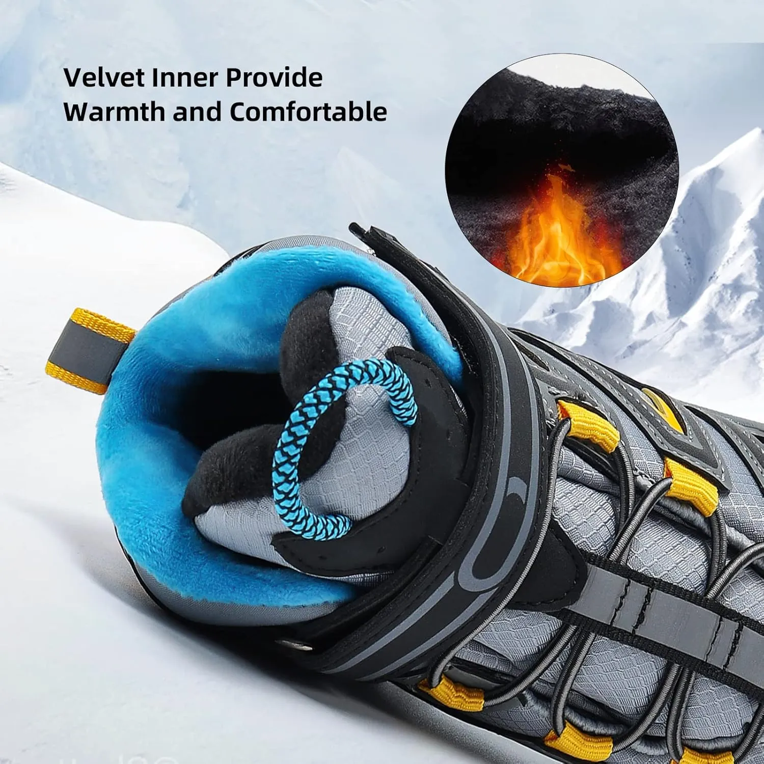 JMFCHI Kids Hiking Boots Boys Girls Outdoor Walking Climbing Sneaker Comfortable Non-slip Snow Shoes Hiker Boot Antiskid Steel Buckle Sole