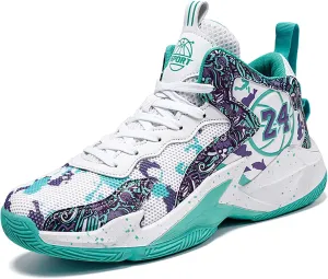 Kids Basketball Shoes High Top Youth Fashion Sneakers Girls Casual Sports Basketball Shoes Breathable Comfortable Boys Sneakers for Big Kids