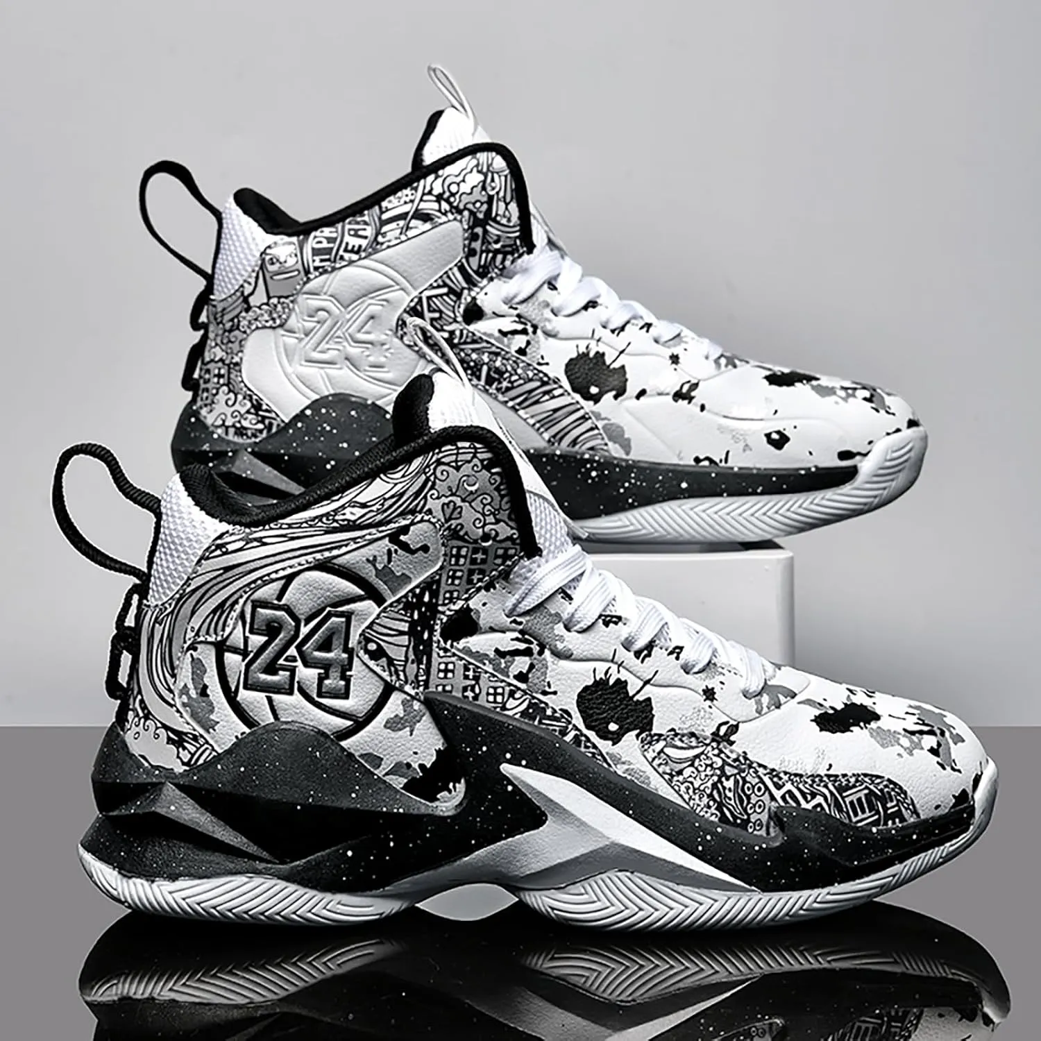 Kids Basketball Shoes High Top Youth Fashion Sneakers Girls Casual Sports Basketball Shoes Breathable Comfortable Boys Sneakers for Big Kids
